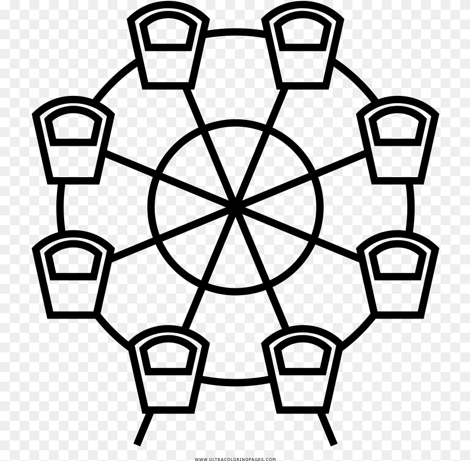 Ferris Wheel Coloring, Gray Png