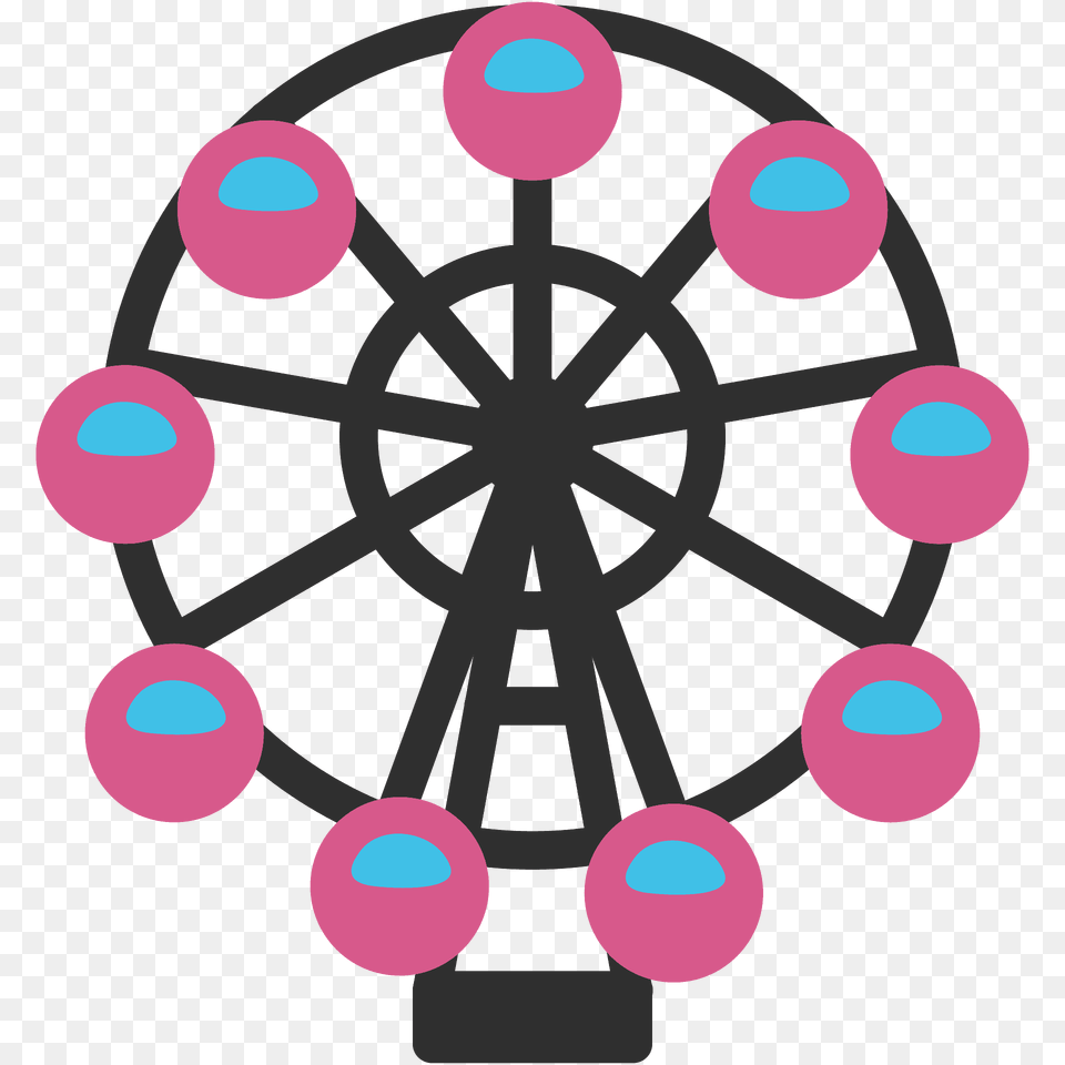 Ferris Wheel Emoji Clipart, Amusement Park, Ferris Wheel, Fun, Machine Png