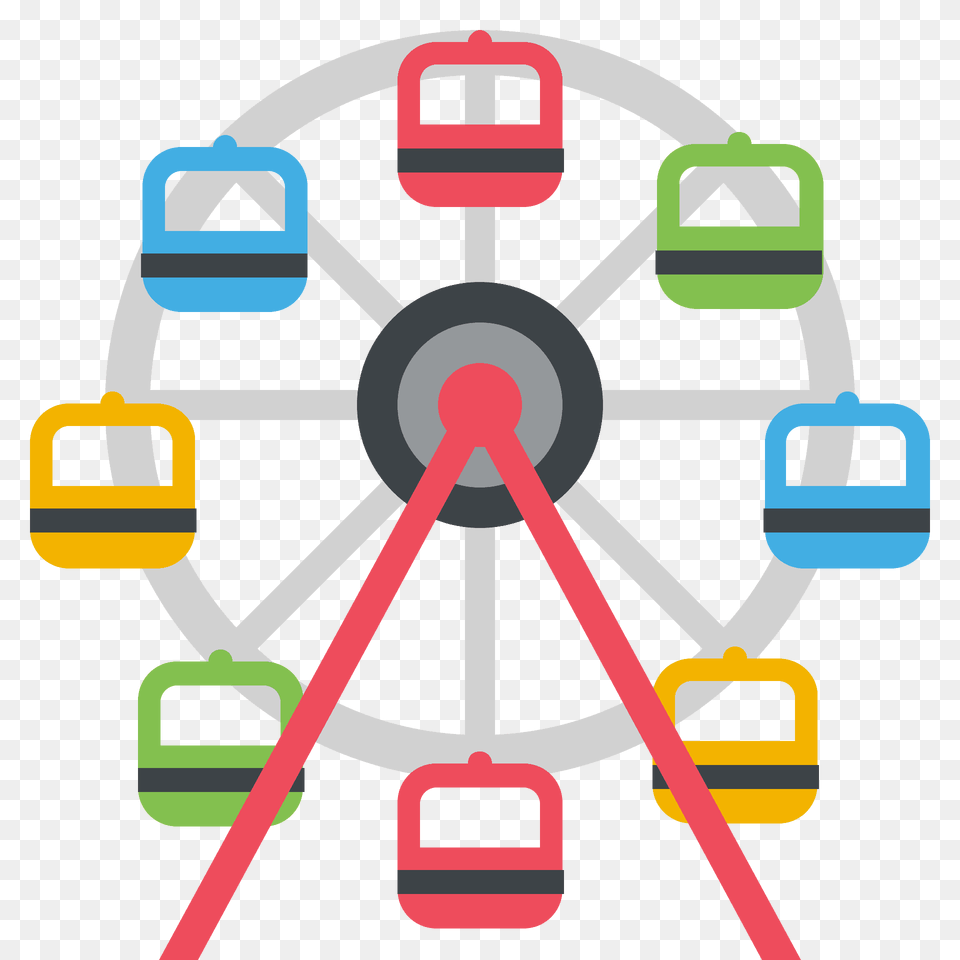 Ferris Wheel Emoji Clipart, Amusement Park, Ferris Wheel, Fun, Bulldozer Png