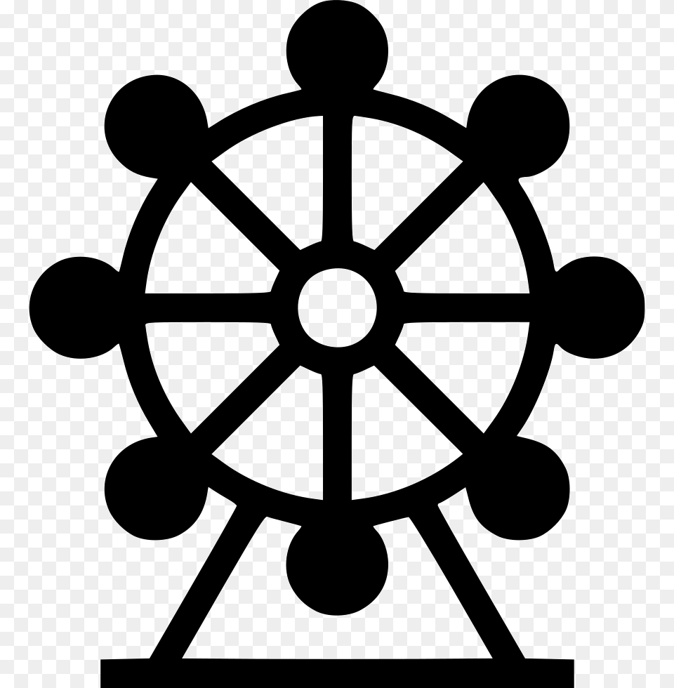 Ferris Wheel Marine Steering Wheel Silhouette, Machine, Device, Grass, Lawn Free Png Download