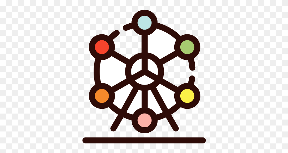Ferris Wheel Multicolor Simple Icon With And Vector Format, Device, Grass, Lawn, Lawn Mower Free Transparent Png