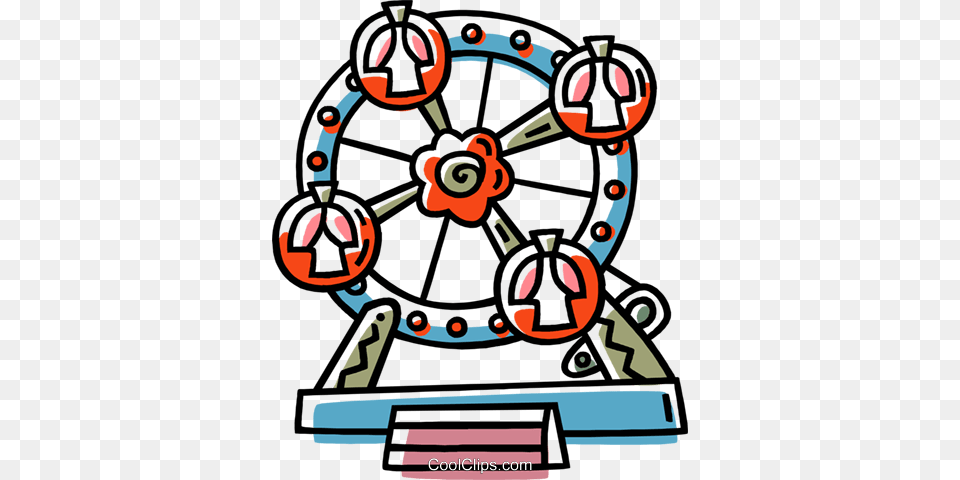 Ferris Wheel Royalty Vector Clip Art Illustration, Amusement Park, Ferris Wheel, Fun, Bulldozer Png Image