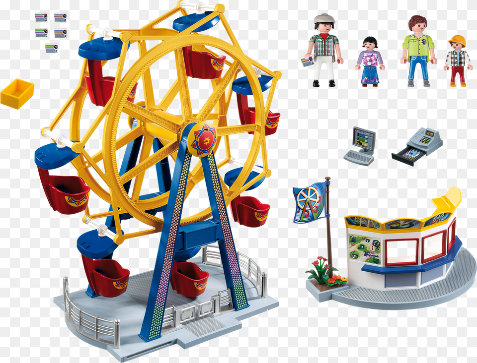 Ferris Wheel With Lights Playmobil Ferris Wheel, Person, Amusement Park, Ferris Wheel, Fun Free Transparent Png