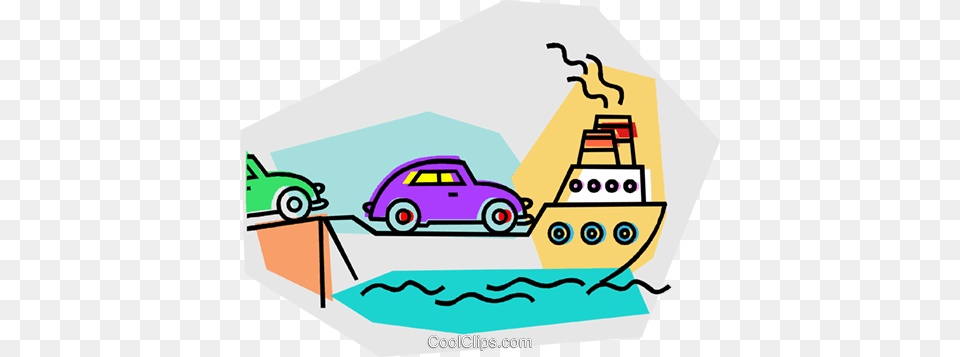 Ferry Loading Cars Royalty Vector Clip Art Illustration, Car, Transportation, Vehicle, Neighborhood Free Png Download