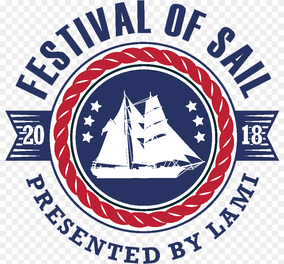 Festival Of Sail 2018 Logo Sail, Emblem, Symbol, Boat, Sailboat Png Image