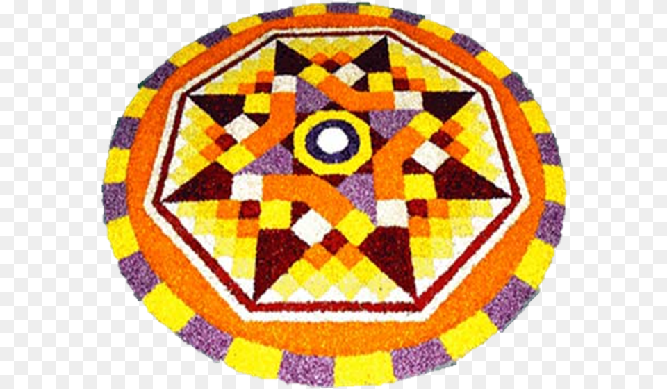 Festival Onam Diwali Holi Rangoli Transparent Best Pookalam Designs For Onam Competitions, Art, Quilt, Home Decor, Tile Free Png Download