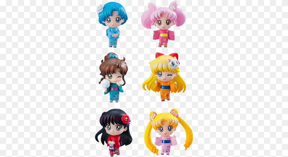 Festival Petite Chara Figures Set Of Sailor Moon Petit Chara Kimono, Baby, Person, Doll, Toy Free Png Download