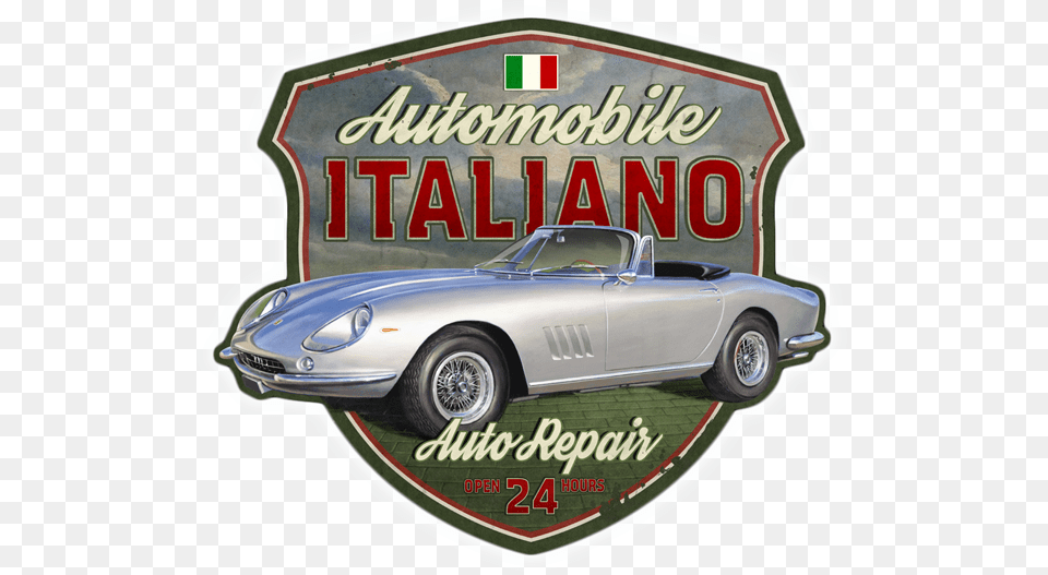 Festivals Of Speed Automobile Italiano Vintage Metal Sign 18 X 12 Inches, Car, Vehicle, Transportation, Coupe Free Png Download