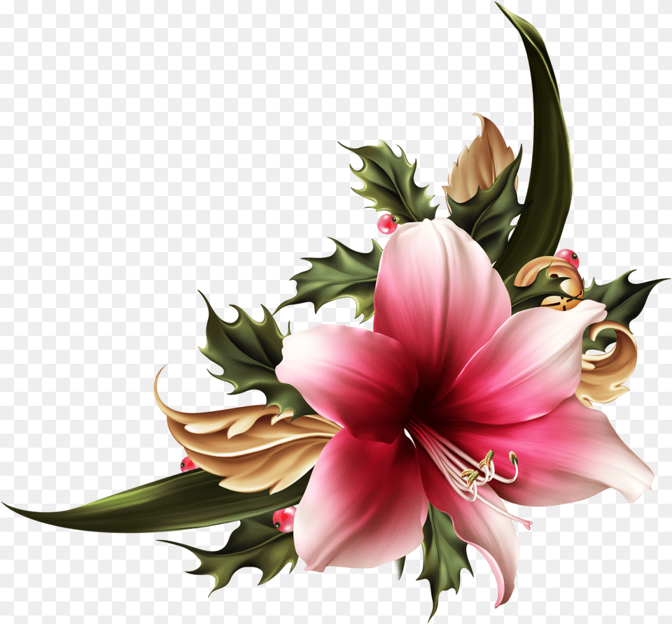 Festive Amarylis Clip Art, Flower, Plant, Flower Arrangement, Flower Bouquet Png