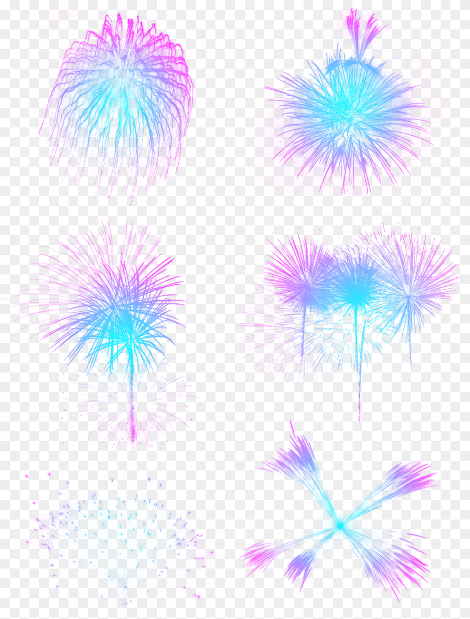 Festive Blue Violet Gradient Fireworks Elements, Art, Collage, Graphics, Purple Free Png Download