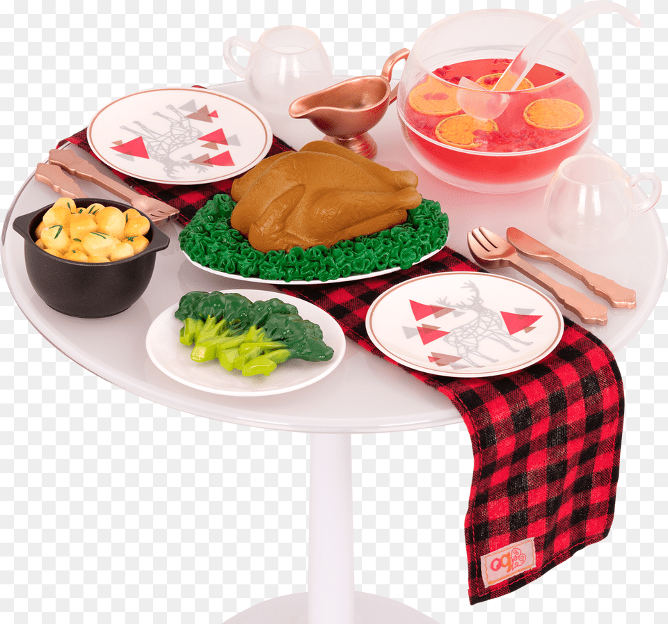 Festive Feast Dinner Set On Table Our Generation Festive Feast, Cutlery, Food, Meal, Lunch Free Png