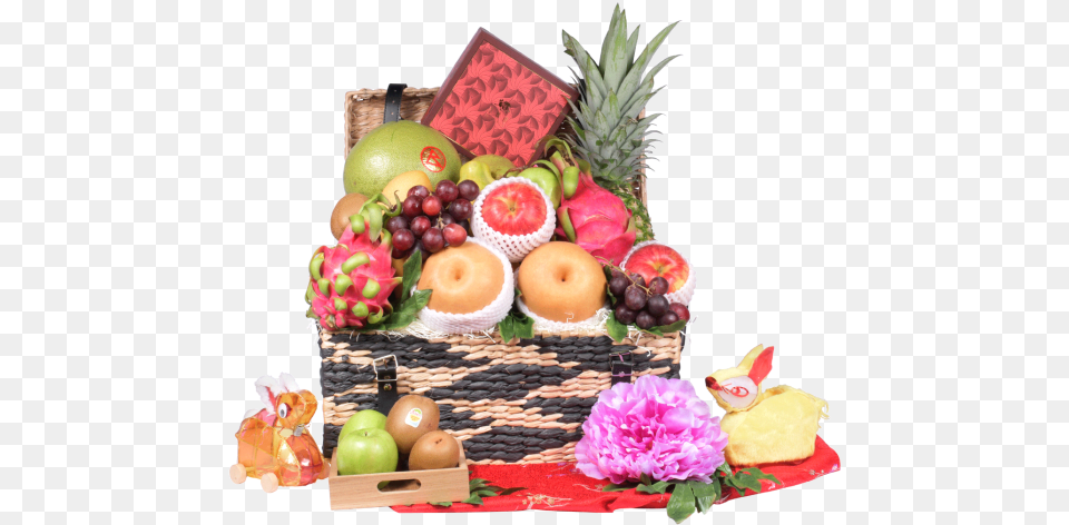 Festive Fruit Hamper With The Peninsula Spring Moon Mooncake Pineapple, Food, Plant, Produce, Citrus Fruit Free Png Download