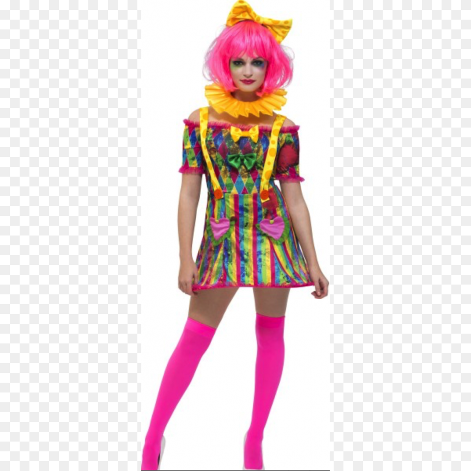 Fever Patchwork Clown Costume, Clothing, Person, Child, Female Free Png Download