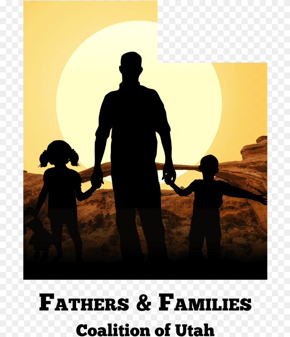Ffc Utah Family Holding Hands Yellow Silhouette Transparent, Adult, Person, Outdoors, Nature Free Png Download