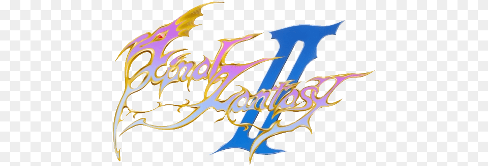 Ffii Japanese Logo Final Fantasy Ii Back, Animal, Dinosaur, Reptile, Weapon Free Png
