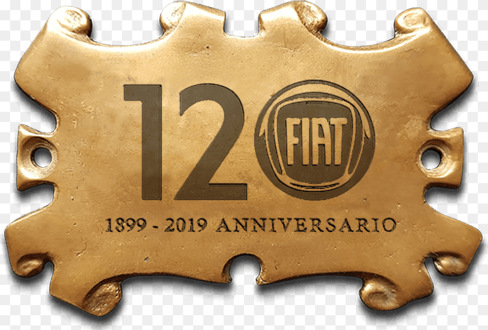 Fiat Golden Heart 120 Years Fiat, Badge, Bronze, Logo, Symbol Png Image