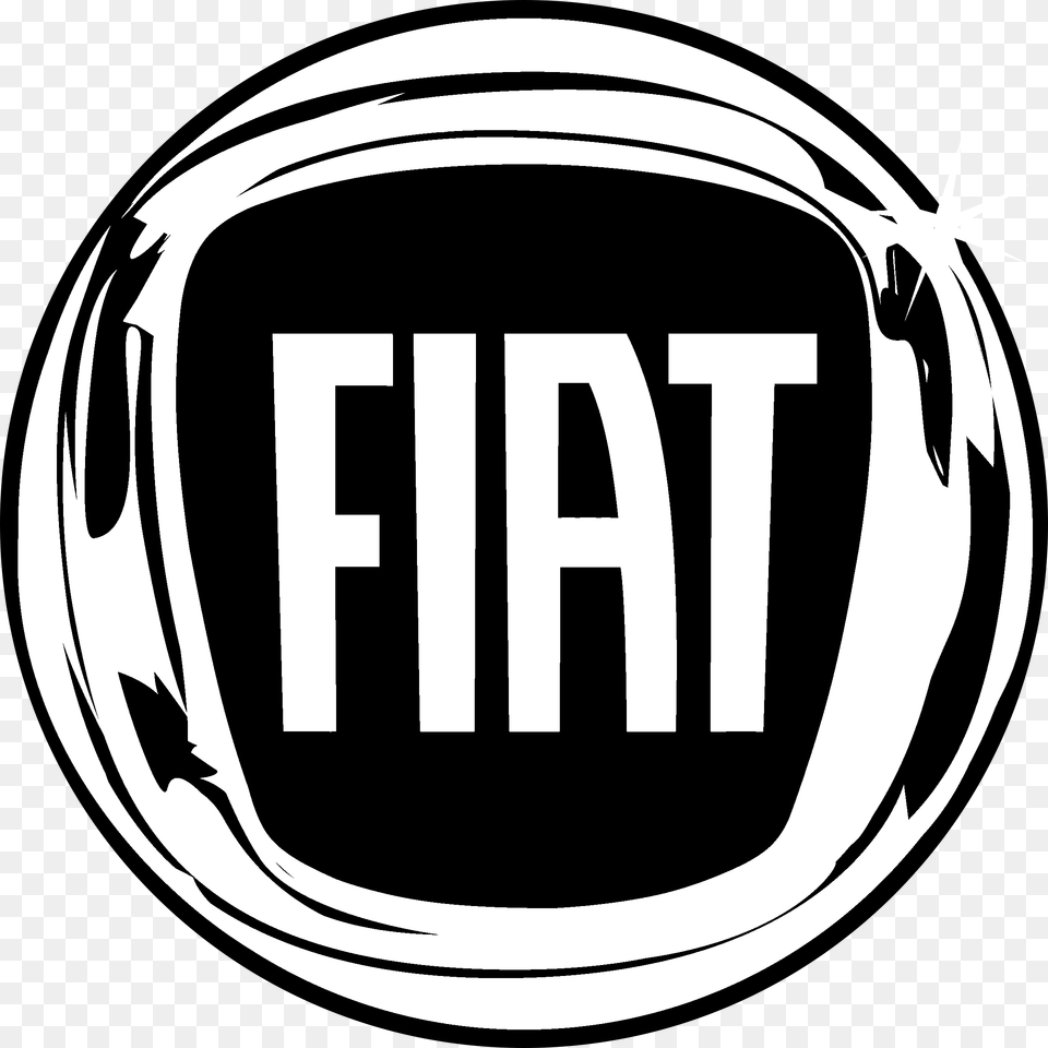 Fiat Logo Black And White, Stencil, Sticker, Ammunition, Grenade Free Png Download