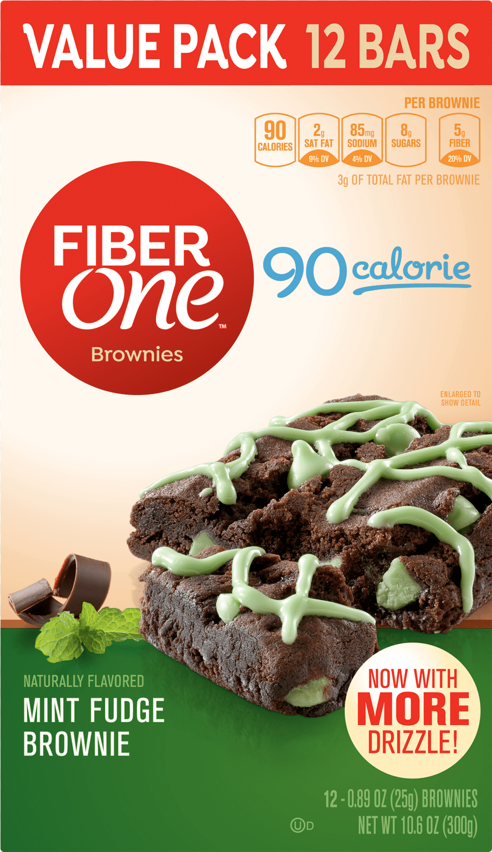 Fiber One Brownies 90 Calorie Bar Mint Fudge Brownie, Advertisement, Poster, Food, Sweets Free Png