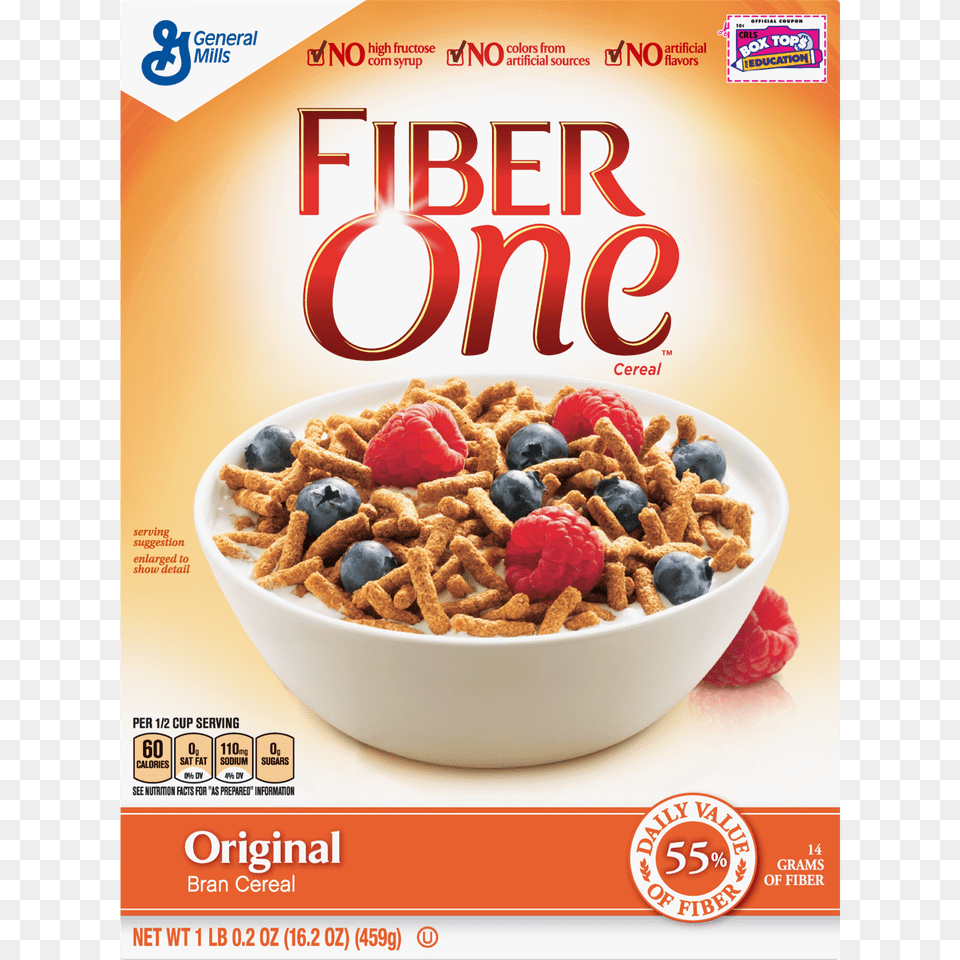 Fiber One Cereal Original Bran Whole Grain Cereal Oz, Bowl, Advertisement, Berry, Food Free Transparent Png