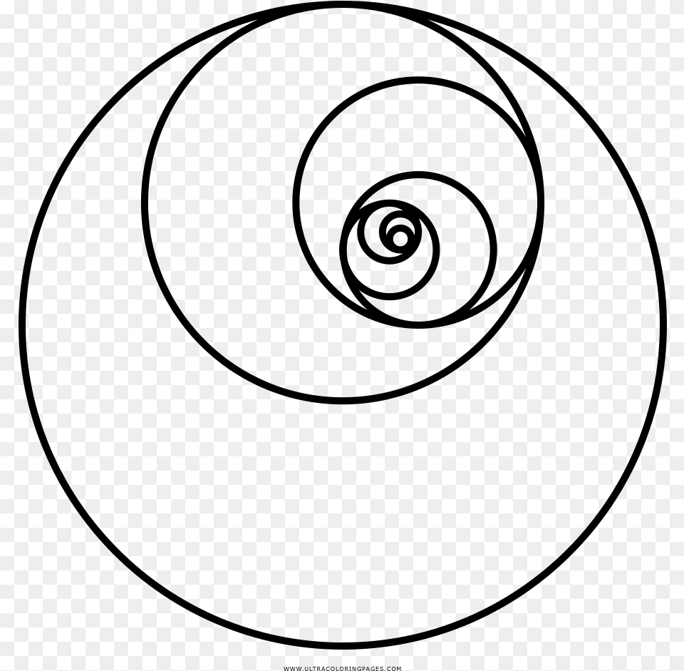 Fibonacci Circles Coloring, Gray Free Png