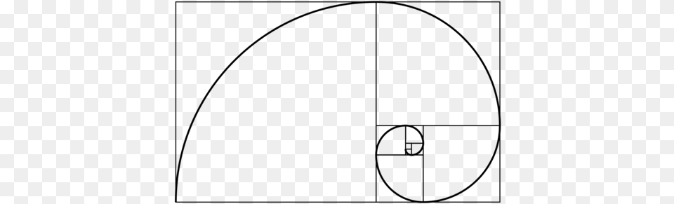 Fibonacci Spiral, Gray Free Png Download