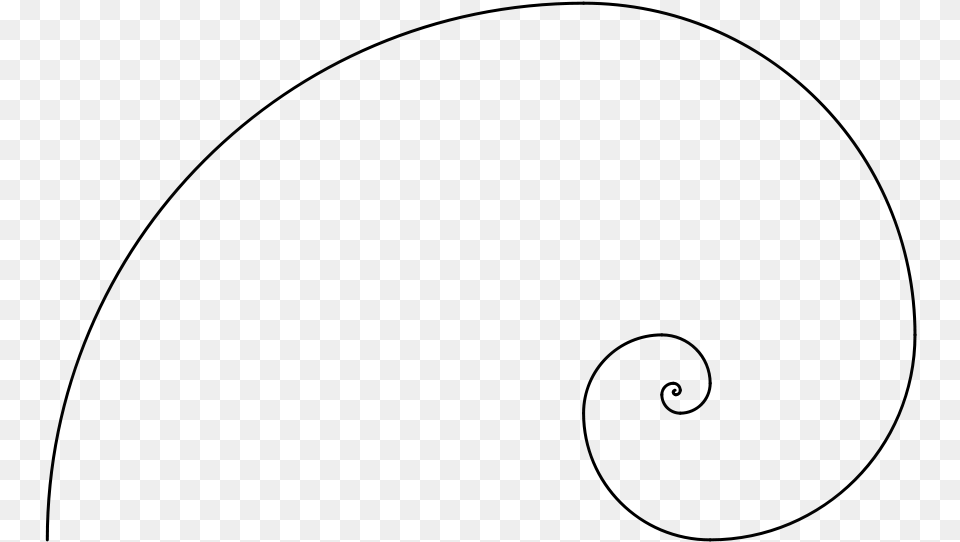 Fibonacci Spiral Svg Clip Arts Fibonacci Line Spirals, Gray Free Png