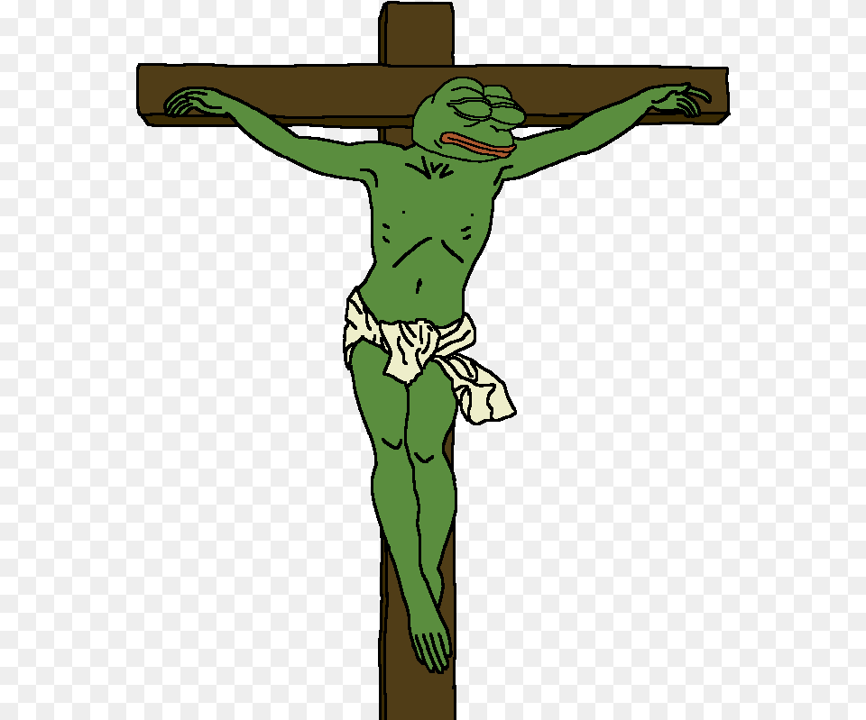 Fictional Character Tree Cartoon Plant Flowering Plant Pepe The Frog Jesus, Cross, Symbol, Crucifix, Person Free Transparent Png