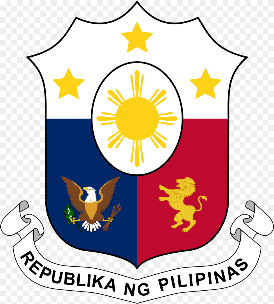 Fictional Coat Of Arms Of The Philippines In Navy Blue Republic Of The Philippines Logo, Armor, Shield, Emblem, Symbol Free Png Download