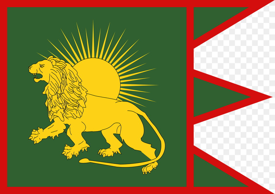 Fictional Flag Of The Mughal Empire Clipart, Animal, Lion, Mammal, Wildlife Free Png Download