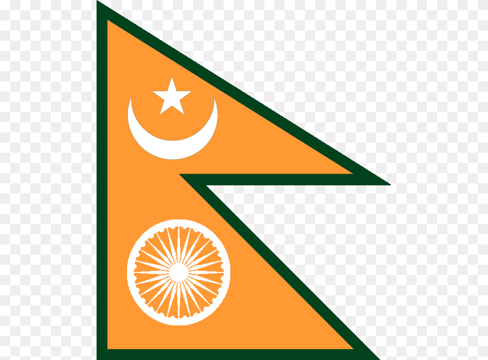 Fictionalindia Pakistan Unification Flag In The Style Republican Party Of India Flag, Triangle, Machine, Wheel Free Transparent Png