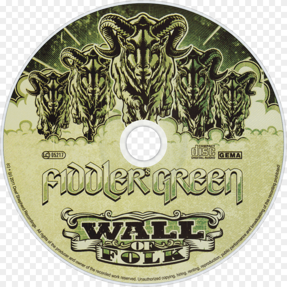 Fiddler S Green Wall Of Folk Cd Disc Image Download Cd, Disk, Dvd, Animal, Lion Free Png