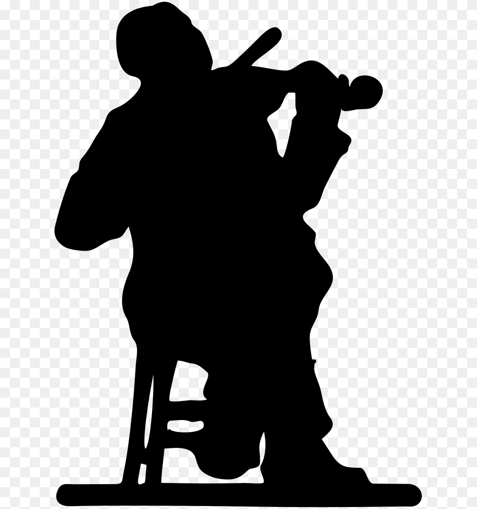 Fiddler Silhouette, Gray Free Transparent Png