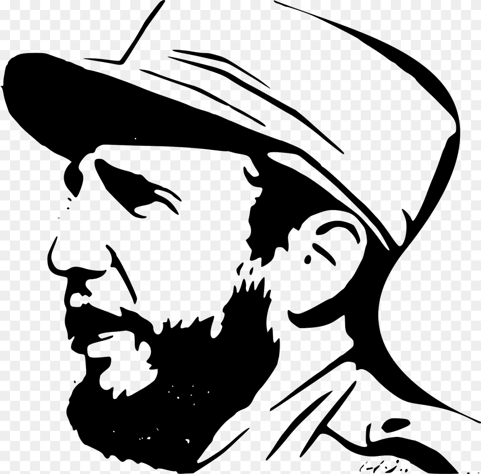 Fidel Castro Silhouette, Clothing, Hat, Stencil, Person Free Transparent Png
