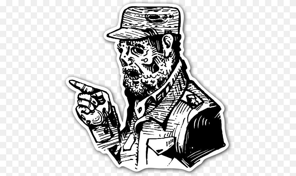 Fidel Castro Sticker Art, Person, Drawing, Face, Head Free Transparent Png