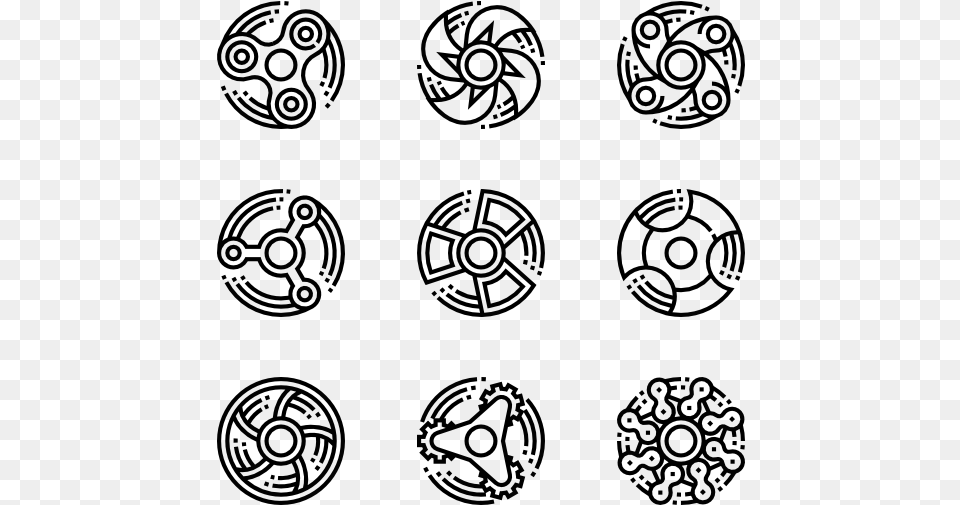 Fidget Spinner Spinning Wheel Icon, Gray Free Transparent Png