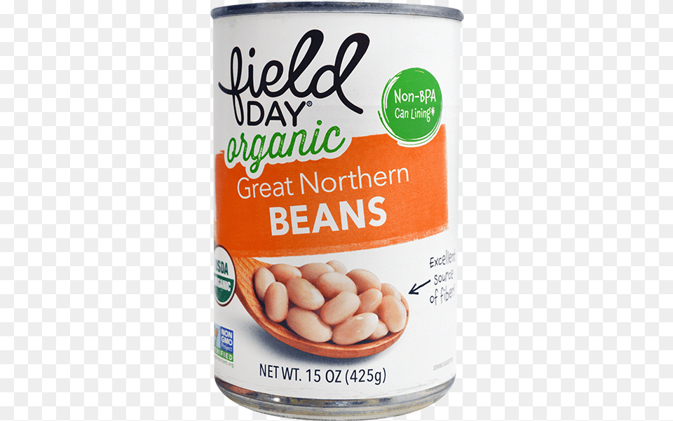 Field Day Beans Great Northern Organic Canned Food 15 Field Day Organic Canned Beans, Tin, Aluminium, Produce, Can Png