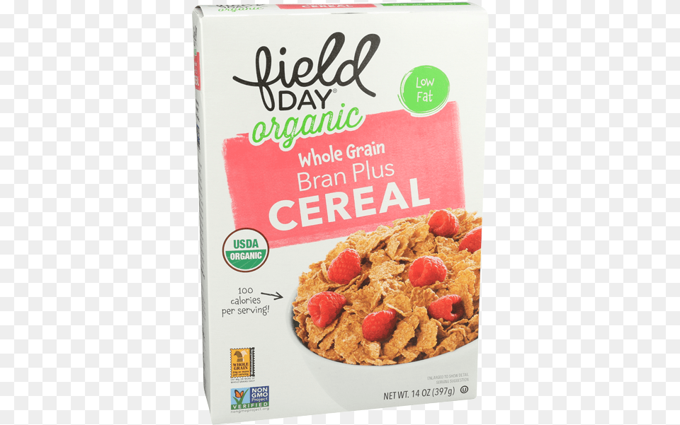 Field Day Organic Whole Grain Bran Plus Cereal Box, Berry, Bowl, Food, Fruit Free Png Download