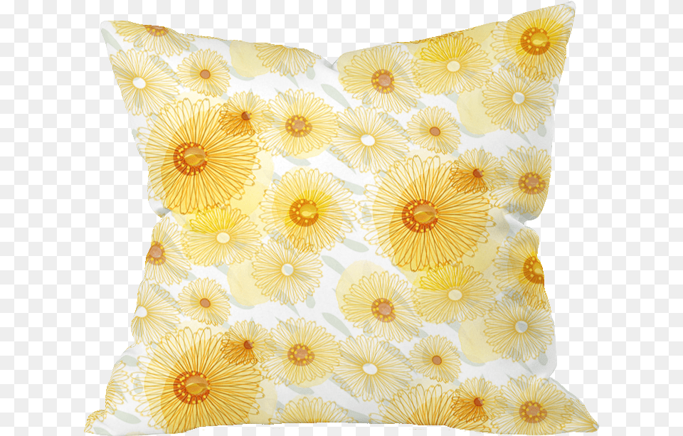 Field Marigold Floral Pillow Cover Cushion, Home Decor, Plant Free Png