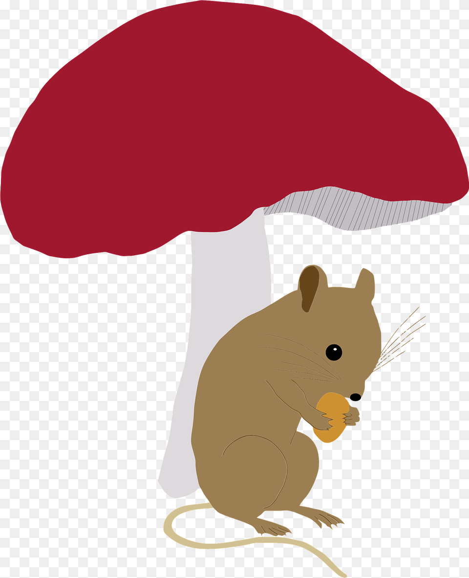 Field Mouse Under Toadstool Clipart, Animal, Mammal, Rat, Rodent Free Transparent Png