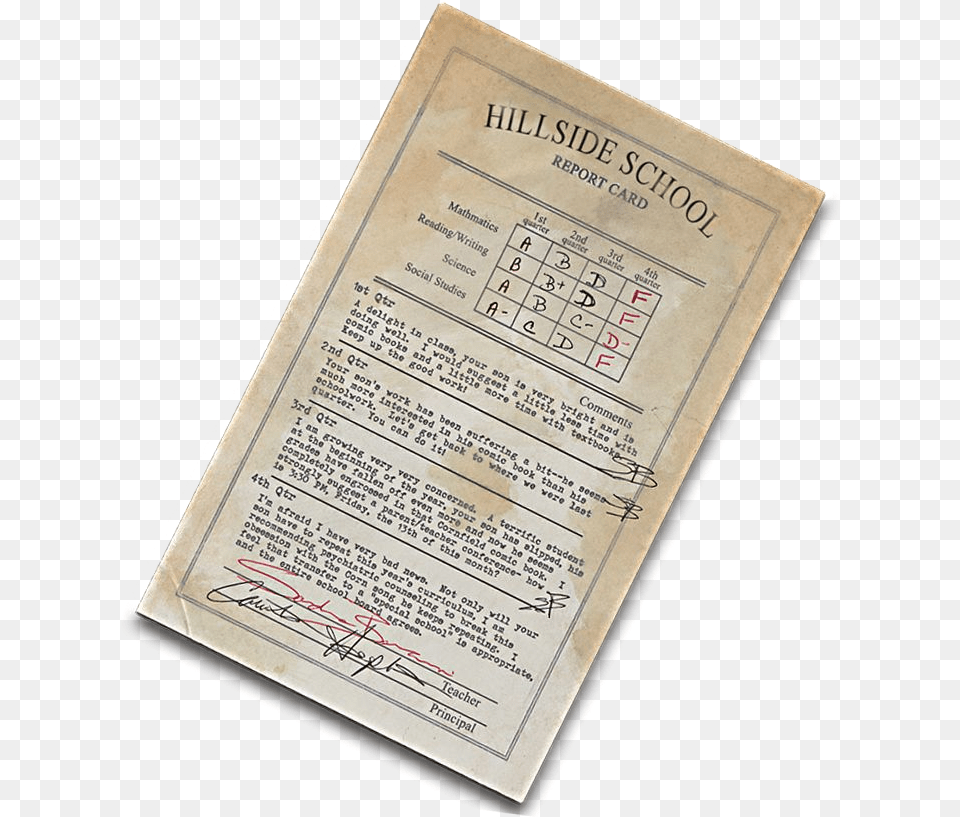 Field Of Screams Report Card Report Card, Page, Text, Book, Publication Png