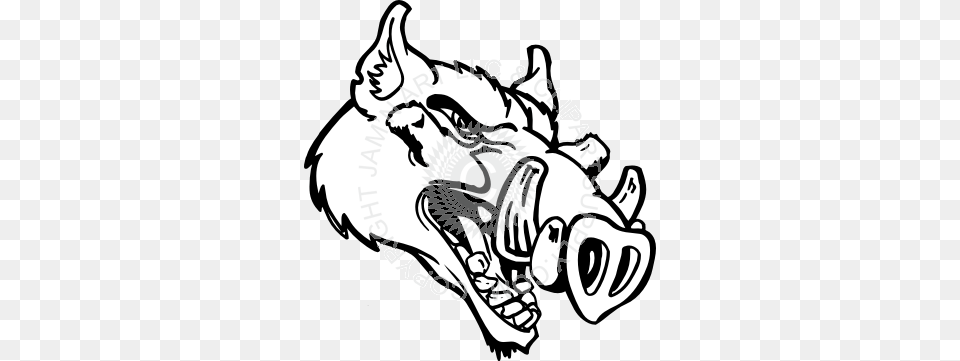 Fierce Razorback Head, Art Free Png