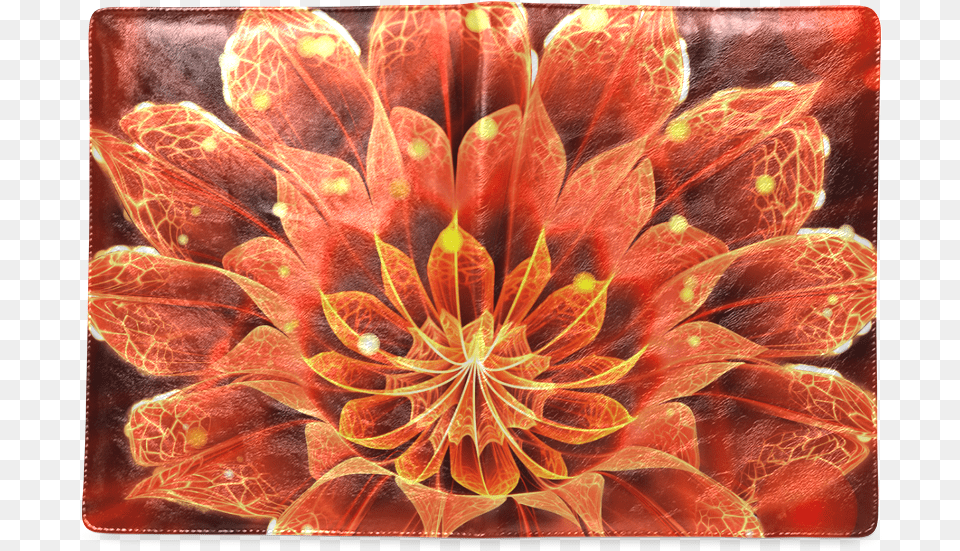 Fiery B5 Notebook Red Dahlia Fractal Flower With Beautiful, Accessories, Pattern, Ornament, Leaf Free Png