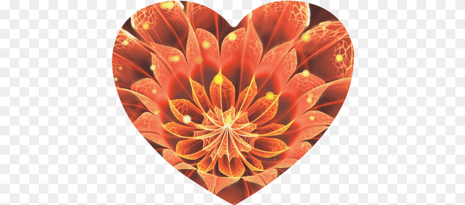 Fiery Heart Shaped Mousepad Red Dahlia Fractal Flower Dahlia, Pattern, Accessories, Ornament, Chandelier Free Png
