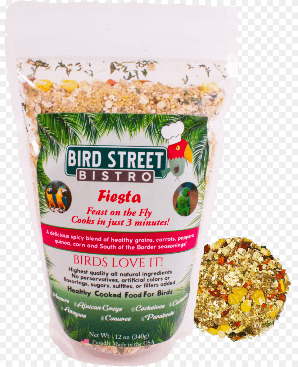 Fiesta Feast On The Fly Bird Food, Grain, Granola, Produce, Person Free Png Download
