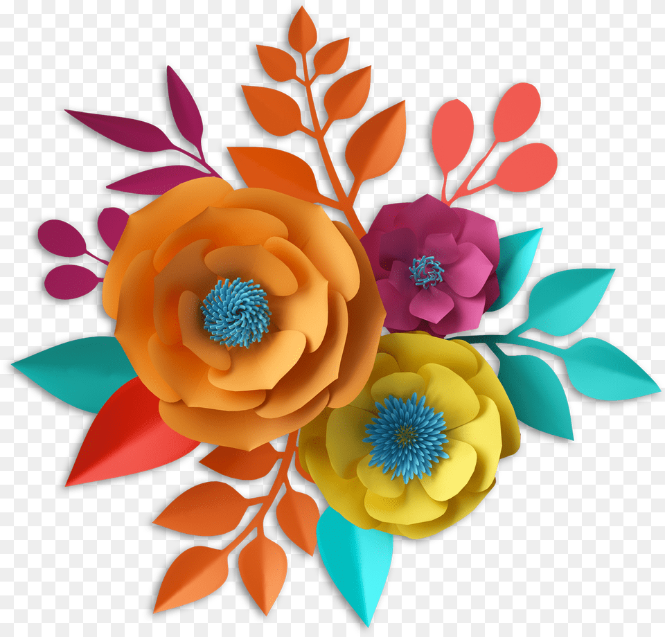 Fiesta Paper Flowers, Art, Floral Design, Graphics, Pattern Free Png