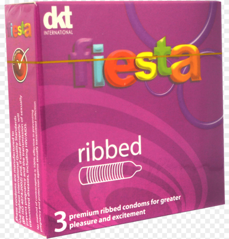 Fiesta Ribbed Texture 3pcs Condom Fiesta Condom, Book, Publication Free Png Download