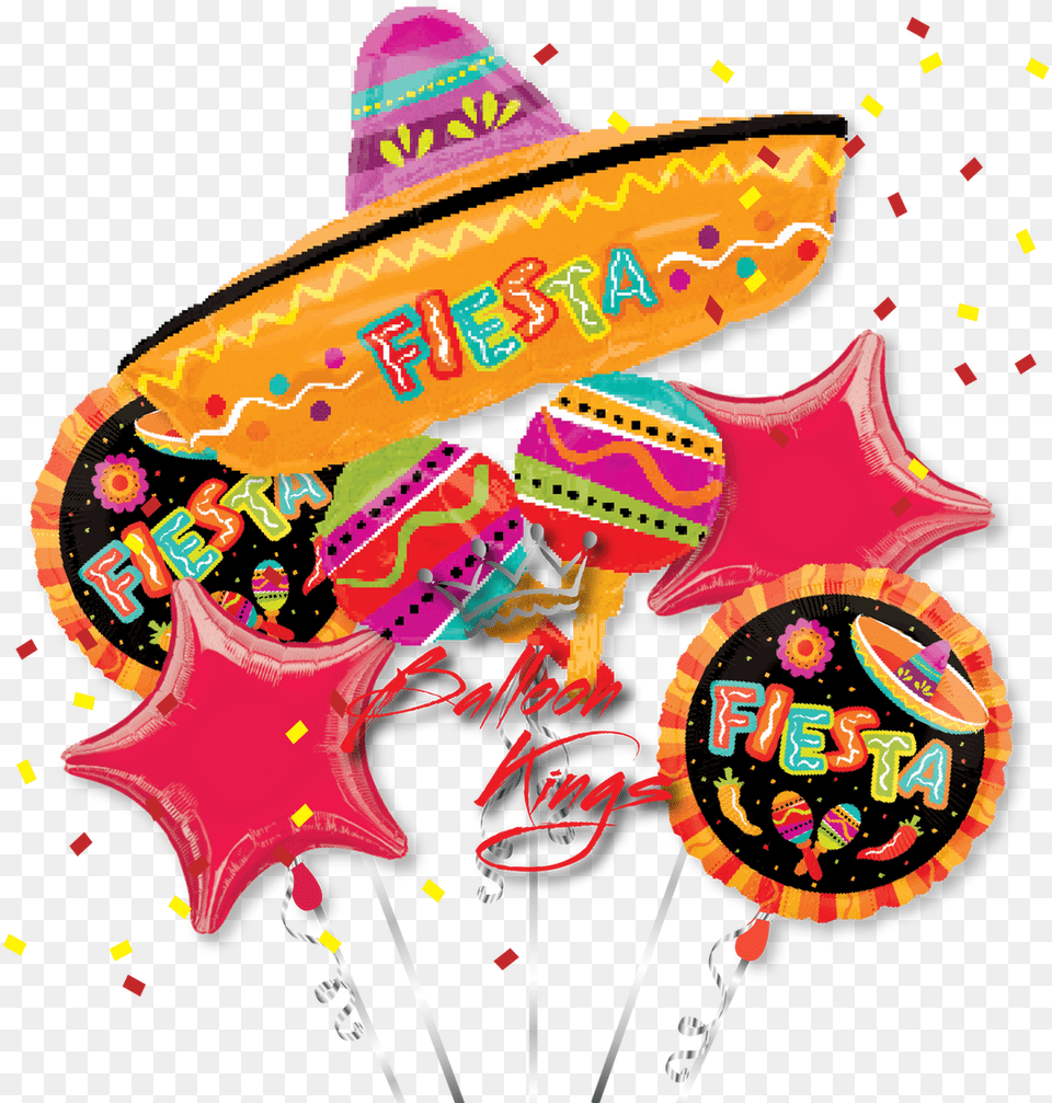 Fiesta Sombrero Fun Bouquet Walmart Fiesta Balloons, Clothing, Hat, Food, Sweets Free Png Download