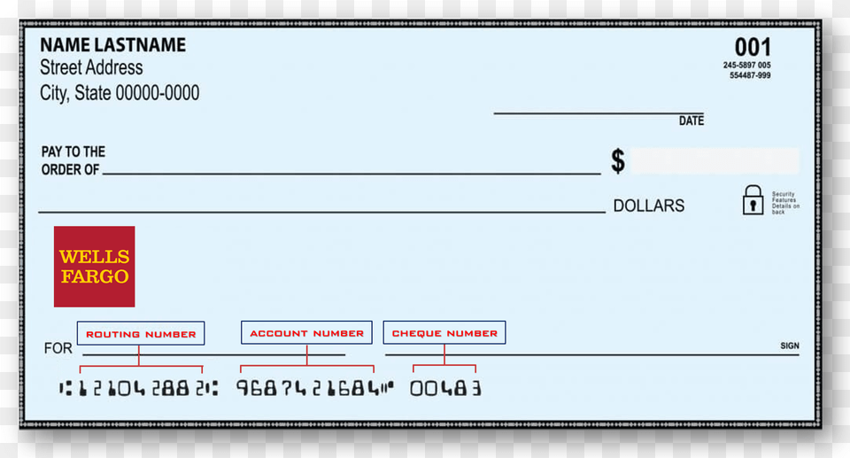 Fifth Third Bank Routing Number Routingcheckcom Wells Fargo, Text, Document, Cheque Free Png Download