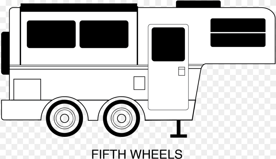Fifthwheel Bw 01 5 Wheel Camper Vector, Transportation, Van, Vehicle, Bus Free Png