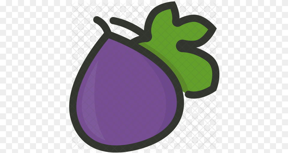 Fig Icon Of Colored Outline Style Fresh, Food, Produce, Purple, Eggplant Free Png Download